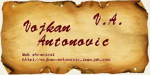 Vojkan Antonović vizit kartica